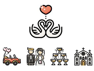 Wedding Day design flat graphic icon icons illustration minimal ui vector