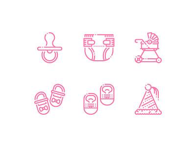 Baby Shower Outline design flat graphic icon icons illustration minimal outline ui vector