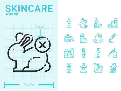 Skincare Icon Set design flat graphic icon icons illustration minimal outline ui vector