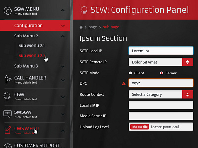 Admin Layout admin application dashboard flat red ui ux