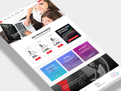 Home Page for ISP home page interface internet isp package ui ux