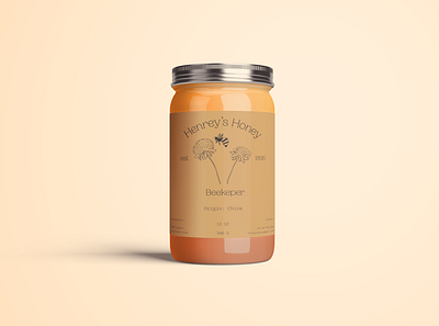 Henrey's Honey bottle branding can classic colorful design food food and drink honey illustration jar minimal minimalist logo package package design package mockup packagedesign packaging typogaphy typography