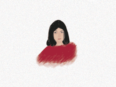 Hey there. blink character gif girl hello illustration photoshop portrait red sketch smile