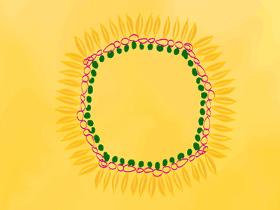 "Mullamottu" emerald gems gold illustration india jewellery kerala ornament pattern sketch tradition wedding