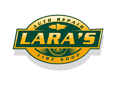 Laras Auto Repar & Tire Shop branding design icon illustration illustrator lettering logo type typography vector