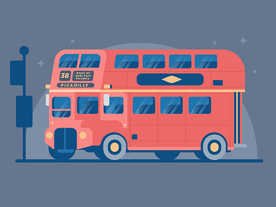 London Bus artwork bus car design digital dribbble illustration london