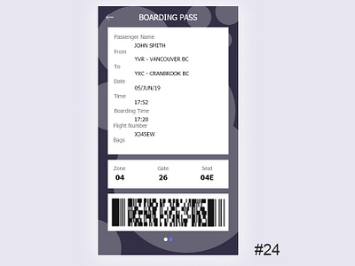 Daily UI - Boarding Pass 024