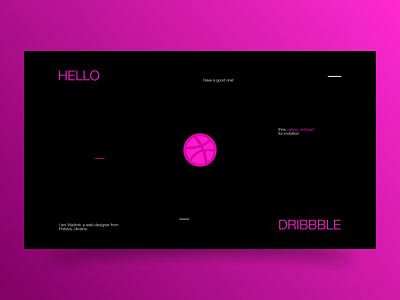 Hello Dribbble! design dribbble hello ui ux web