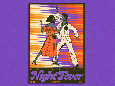 Night Fever x barStudio adventure branding design doodles gigposter illustration lettering print typography vintage