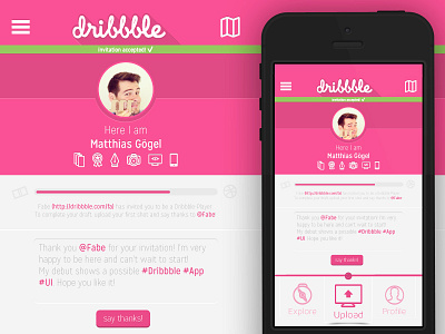 Dribbble App app coburg design dribbble app flat germany heart designs matthias gögel redesign ui