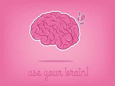 use your brain! brain heartdesigns illustration magenta pink