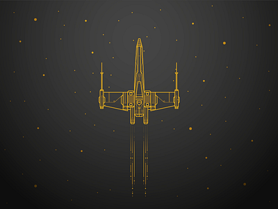 Star Wars - X Wing gold icons illustration illustrator space star stars wars x wing