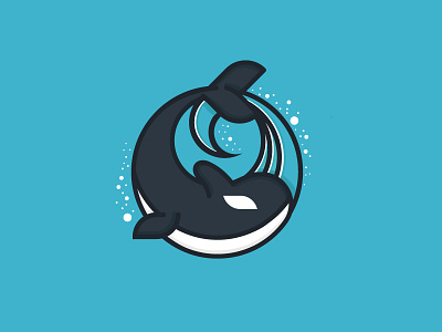 Orca - Illustration art design drawn flat icon illustration line orca vector whale