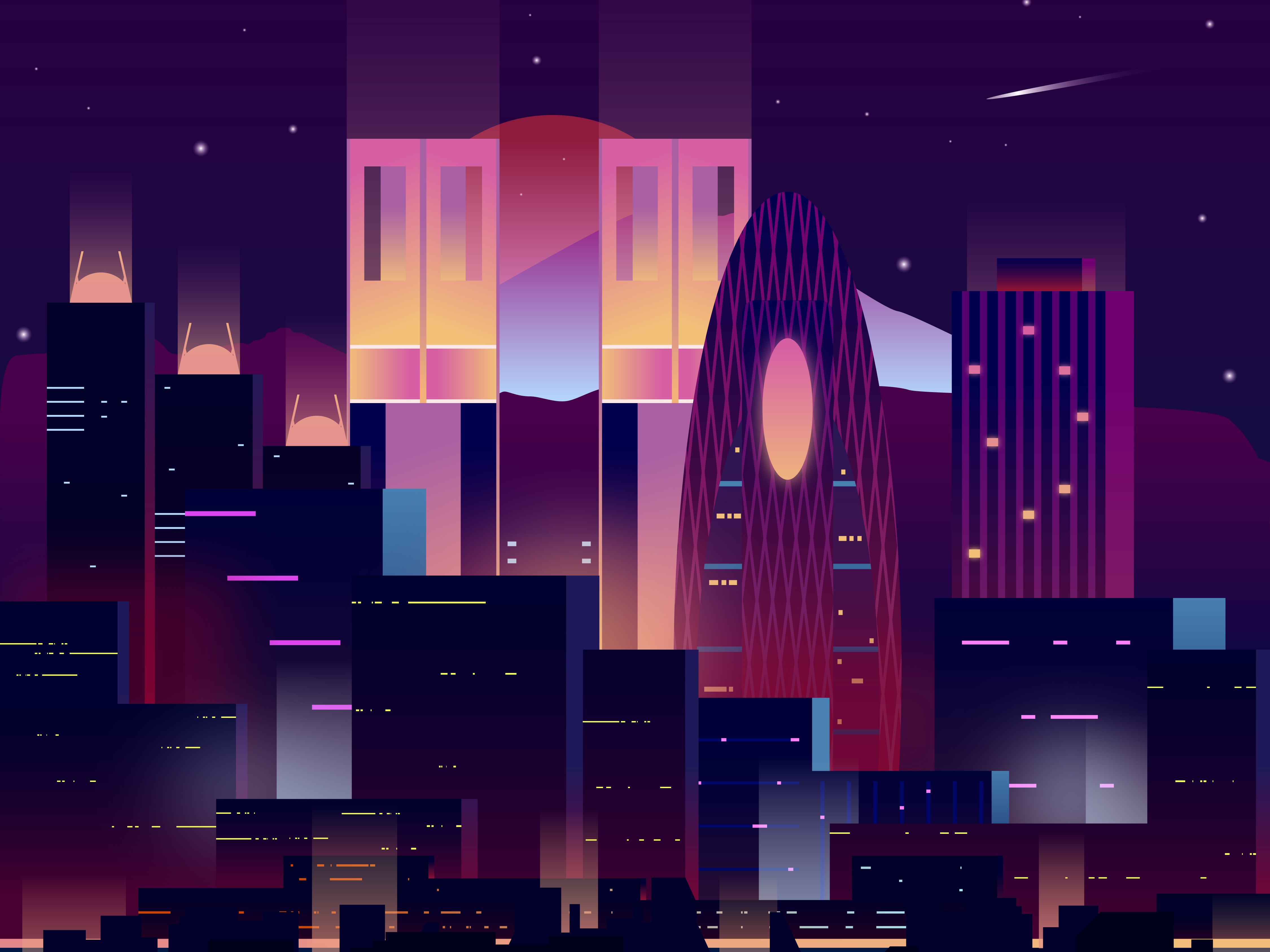 Shinjuku Night Gleam by Minh Nguyen on Dribbble