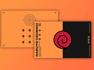 Naruto Businesscard V2 anime beginner beginners black blackletter business card design business cards dribbbleweeklywarmup druk fun jump manga montserrat naruto orange weekly challenge weekly warm up