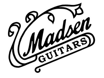 Madsen Guitar Luthier branding design flat floral flower graphic guitar icon logo minimal music script stencil
