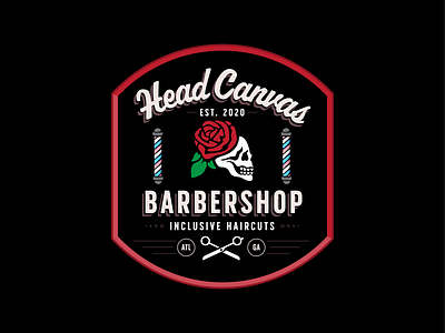 Head Canvas Barbershop atlanta barbershop barbershop logo branding decatur georgia lgbt logo logodesign rose skull trans vector