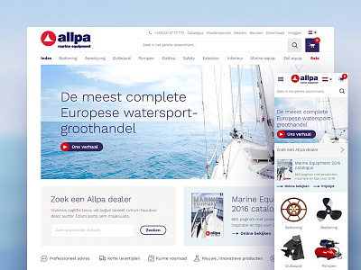 Allpa Marine Equipment blue boat catalogue design e commerce ecommerce red shop ux water watersport webshop