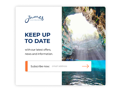 Version 2 signup modal for James Villa Holidays