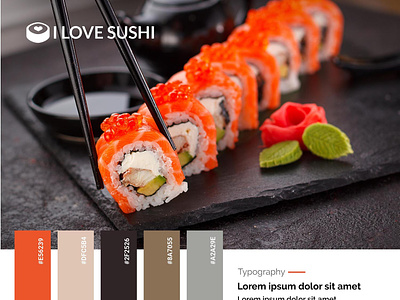 I Love Sushi App - Style Tile app design brand identity branding mobile app design mobile ui product design restaurant app styleguide sushi ui user experience user interface