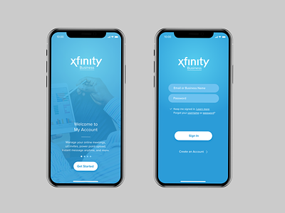 Xfinity Business, Inspirational UI Design app design business comcast media mobile app design product design telecom telecommunication ui user experience user interface ux xfinity