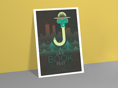Jax Book Fest / Poster art book design festival hook illustration jacksonville letter library pencil poster reading typography vector writing