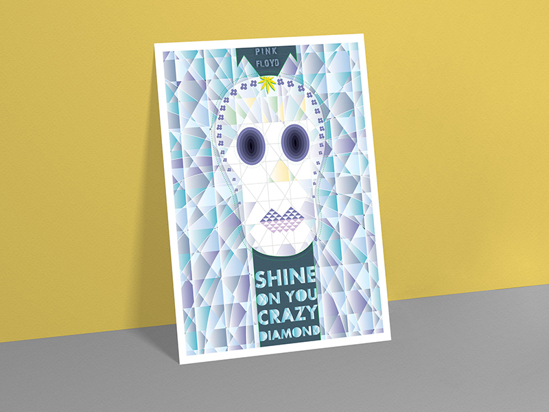 Shine on You Crazy Diamond / Poster art band crazy design diamond illustration letter music pinkfloyd poster shine skull song typography vector