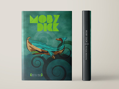 Moby Dick art book cover dick dust jacket herman illustration melville moby novel sea ship vector whale