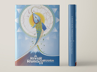 A River Runs Through it art book design dust jacket fish fishing illustration read river story write