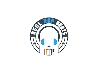 Real Rap Beats beats golden tooth headphones hiphop instrumental keyboard logo music rap skull