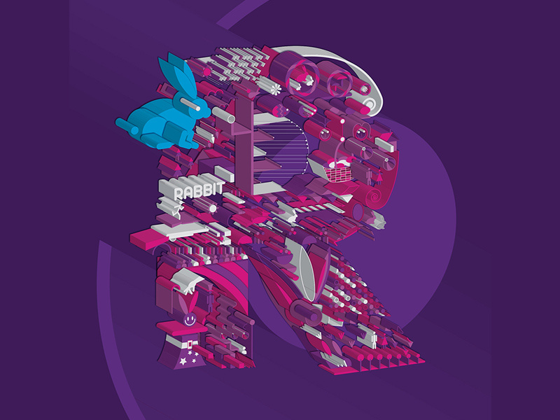 36 Days of Type / Letter R rabbit 36daysoftype 36days-d letter typography typeface type art illustration alphabet story 3d