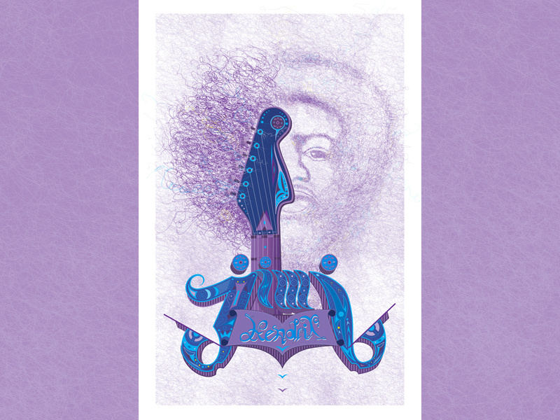 Purple Haze music song guitar illustration poster jimihendrix purplehaze