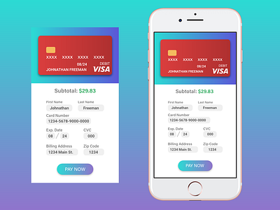 Daily UI Challenge #2 - Credit Card Checkout