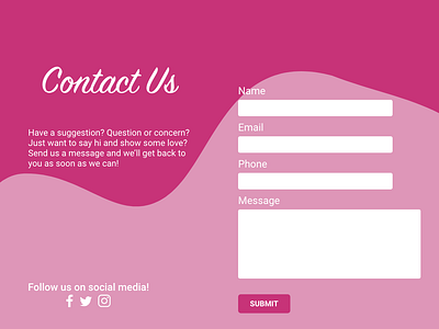 Daily UI Challenge #28 - Contact Us