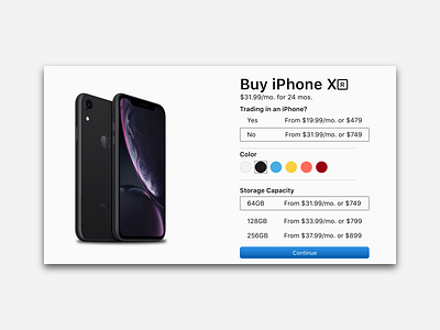 Daily UI Challenge #33 - Customize Product adobexd apple customize product dailyui iphone x ui ux