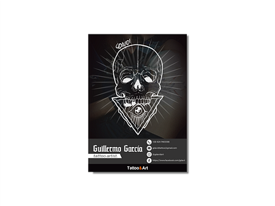 "Guillermo García Poster" black white branding design designer illustration illustrator cc mock up tattoo artist vector vector art venezuela