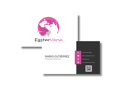 "FasterVape Business Card" branding business card design designer illustrator cc logo mock up vaper vector venezuela