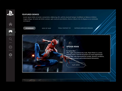 UI for Plays Station animation design gaming microinteraction principle ui ux