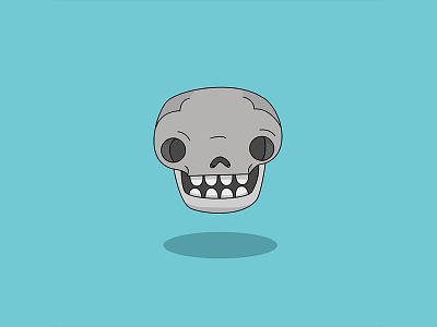 Ole Flat Skull character dead design flat icon illustration skull