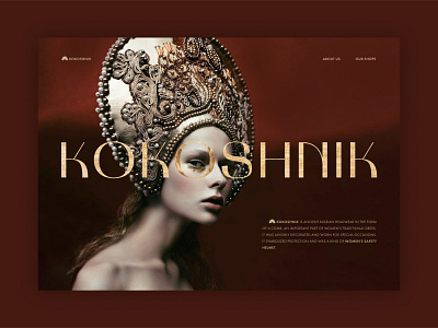 Landing page Kokoshnik shop creative first screen landing page russian