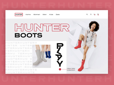 Hunter Boots Online Shop clean color commerce creative design freelance inspiration online shop onlinestore typography design webdesign website