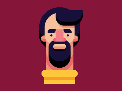 Man with a beard adobe adobe illustrator beard creative design design face hair illustration vector yellow