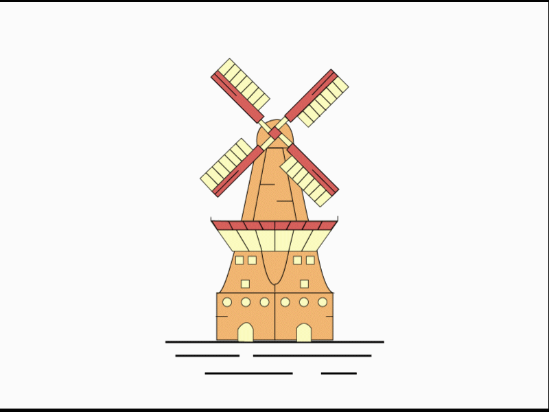 WindMill animation creative design design illustration netherlands vector windmill