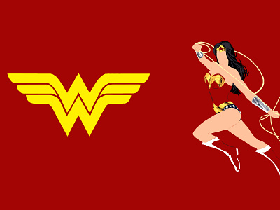 WonderWoman Minimal adobe photoshop design handdraw illustration wacom