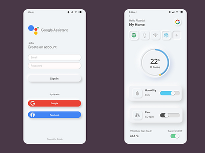 Google App Assistant Concept Soft UI