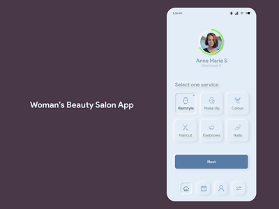 Beauty App aplicación aplicativo app app concept app design appdesign conceptual icon mobile app mobile ui neomorphism typography uxuidesign