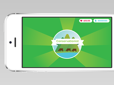 Conservationist Badge app badge conservation educational game scores ui water