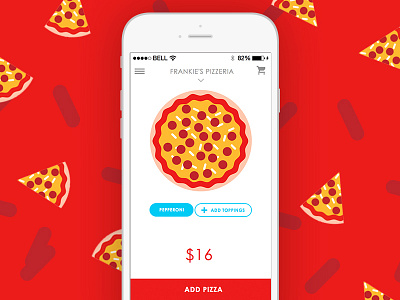 Pizza app (teaser) app filter food illustration ios pizza restaurant shopping tags
