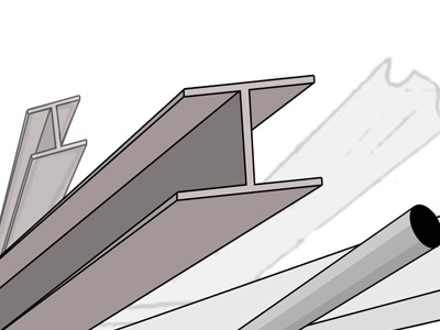 Girders: Digital girder grey vector