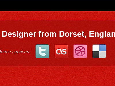 Website Introduction black homepage icons red welcome